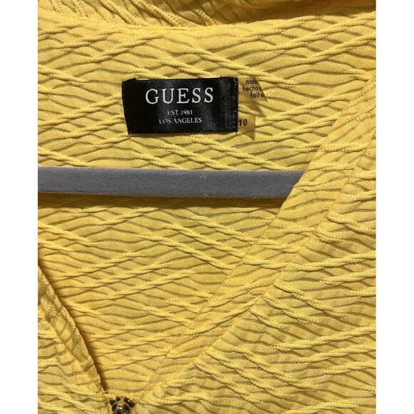 Guess Corrine Front Zip Fit & Flare Dress Size 10 Buttercup Yellow Mini - Picture 5 of 6